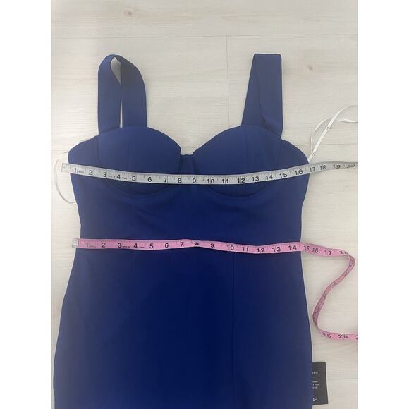 NWT Lulu’s Royal Blue Bustier Maxi Dress LARGE Backless Gown Stretch - Picture 12 of 15